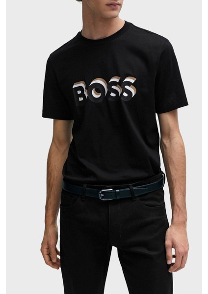 Logolu Bisiklet Yaka Regular Fit Pamuklu Jarse T Shirt Erkek T Shirt 50506923 001