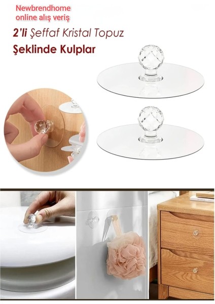 Çok Amaçlı Kristal Topuz Kendinden Güçlü Yapışkanlı Dekoratif Çekmece Kulpu Şık Yapışkan Askı