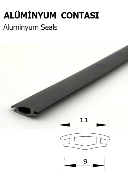 Alüminyum Raylı Dolap Fitili / Raylı Dolap Kapak Contası Ray Fitili 10 Metre Siyah fırsatları