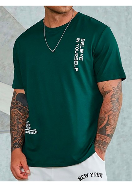 Believe Baskılı Bisiklet Yaka Tshirt fiyatları