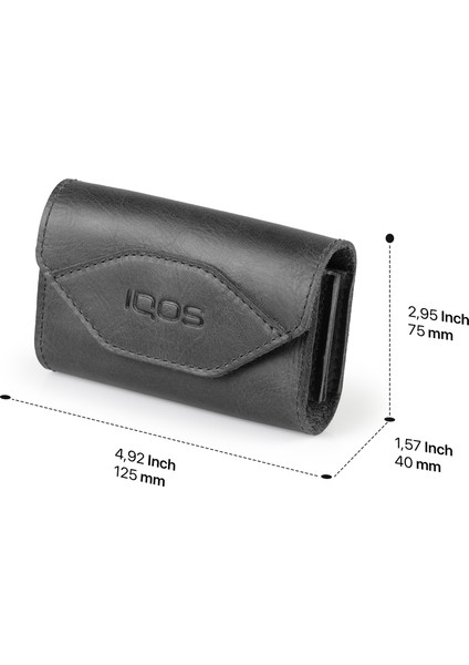 Iqos 3.0 Iqos 3 Duo Iqos 2.4 Için Uyumlu Hakiki Deri Taşıma Kılıfı - Siyah