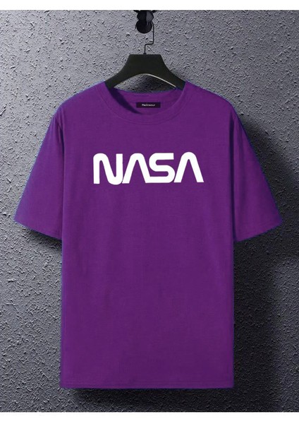 Nasa Baskılı Siyah Tshirt