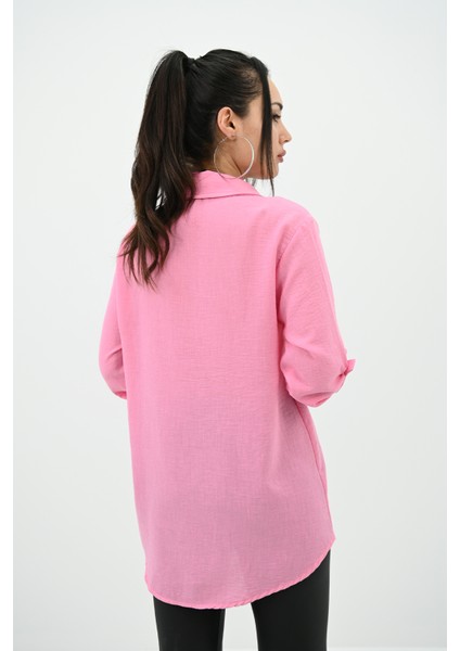 Kadın Keten Cep Detaylı Gömlek 1732-24 modelleri