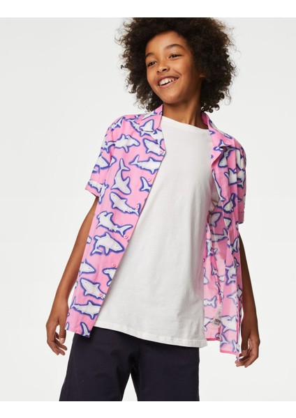 Desenli T-Shirt & Gömlek Takımı (6-16 Yaş)