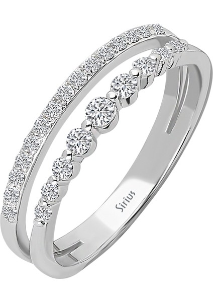 Çift Kollu Pırlanta Yarım Tur Yüzük 0404R0382