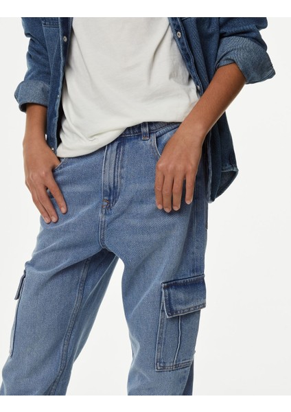 Relaxed Fit Kargo Jean Pantolon fiyatları