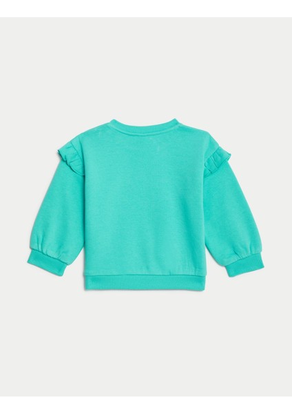 Desenli Yuvarlak Yaka Sweatshirt