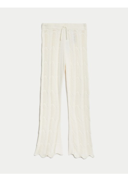 Yumuşak Dokulu Flared Fit Pantolon