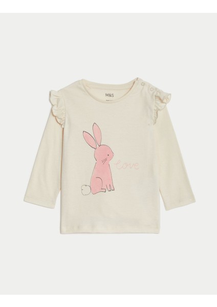 Saf Pamuklu 2'li Uzun Kollu T-Shirt