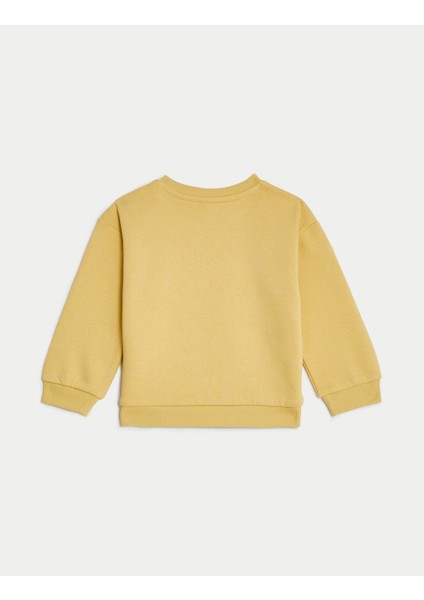 Desenli Yuvarlak Yaka Sweatshirt