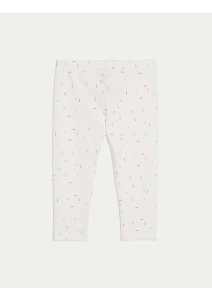 2'li Pamuklu Desenli Legging Tayt