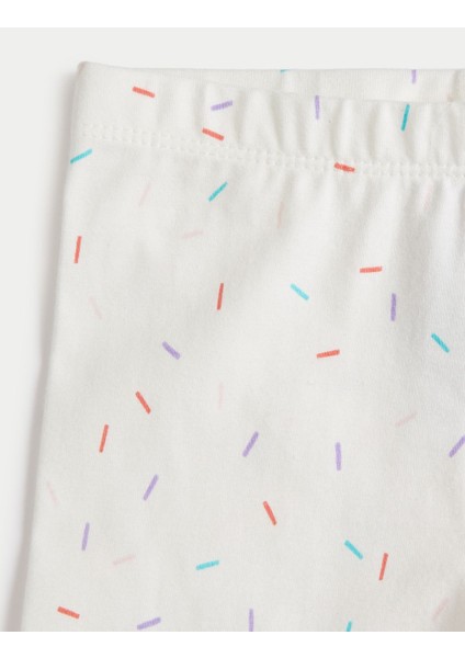 2'li Pamuklu Desenli Legging Tayt