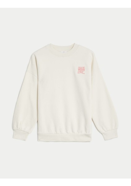 Marks & Spencer Grafik Desenli Yuvarlak Yaka Sweatshirt