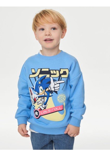 Sonic The Hedgehog™ Yuvarlak Yaka Sweatshirt