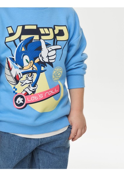 Sonic The Hedgehog™ Yuvarlak Yaka Sweatshirt