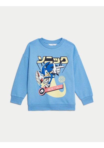 Sonic The Hedgehog™ Yuvarlak Yaka Sweatshirt