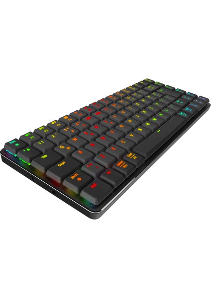 W-Granıte Siyah/gri Low Profile Red Swıtch Q Rgb 2,4 Ghz+ Bt Mekanik Gaming Oyuncu Klavye