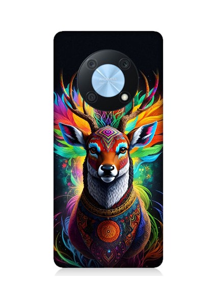 Huawei Nova Y90 Uyumlu Mistik Ala Geyik Desenli Silikon Kılıf