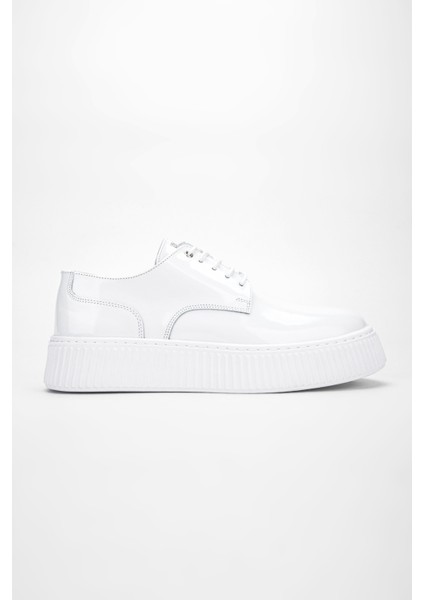 Adenerkek Beyaz Rugan Deri Sneakers & Spor Ayakkabı 352 20421 Erk Ayk Y24