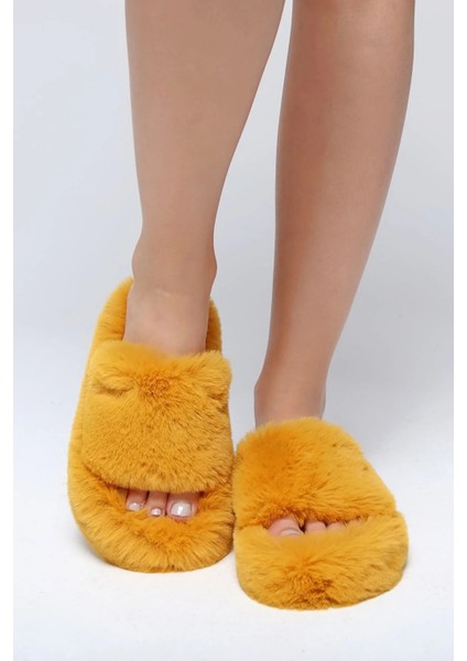 Kadın Hardal Ekstra Yumuşak Ev Terliği