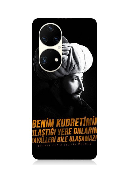 Huawei P50 Pro Uyumlu Fatih Sultan Mehmet Han Desenli Silikon Kılıf