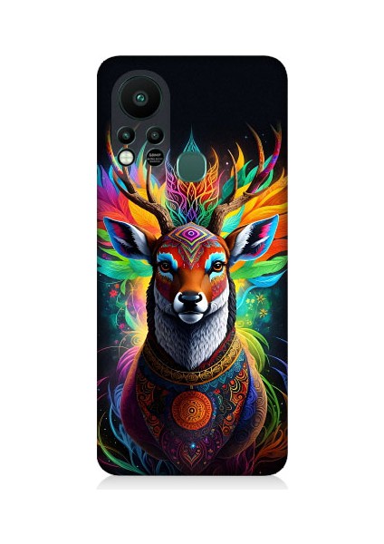 Infinix Hot 11S Uyumlu Mistik Ala Geyik Desenli Silikon Kılıf
