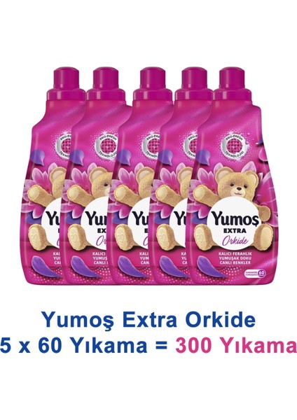 Extra Konsantre Çamaşır Yumuşatıcısı Orkide 1440 ml 60 Yıkama x 5 Adet
