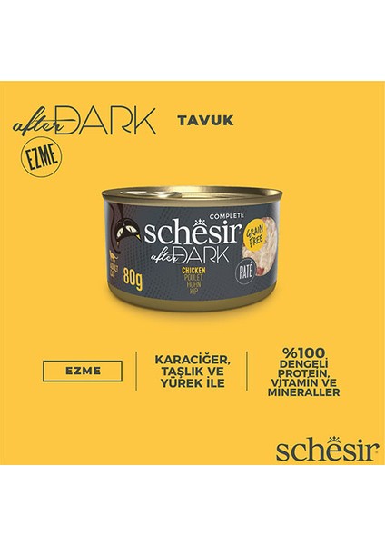 After Dark Pate Tavuk Etli Tahılsız Yetişkin Kedi Konservesi 12 Adet 80 gr