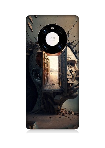 Huawei Mate 40 Pro Uyumlu Insan Beyni ve Hayali Desenli Silikon Kılıf
