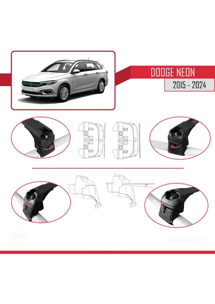Dodge Neon 2015 ve Sonrası ile Uyumlu Ace-2 Ara Atkı Tavan Barı Siyah fırsatları