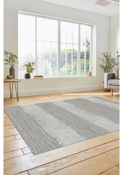 Jüt-Hasır Desenli Dijital Kaymaz Yıkanabilir Modern Yolluk Koridor Salon Halısı, Jüt-13-Gri,