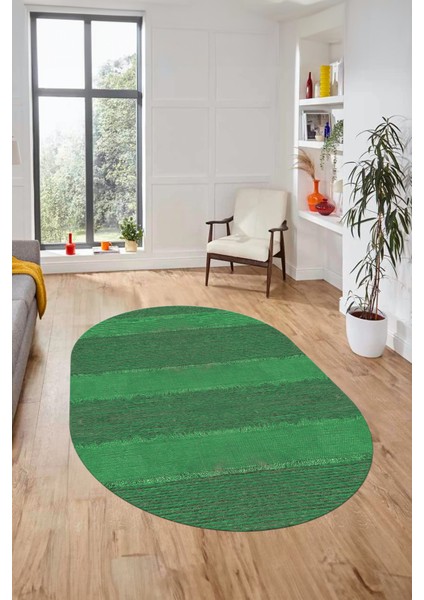 Jüt Desenli Dijital Kaymaz Yıkanabilir Modern Oval Yolluk Koridor Salon Halısı, O-Jüt-13-Yeşil, fiyatları