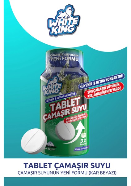 Çamaşır Suyu Tableti Hijyenik Ultra Konsantre 32 Tablet Kar Beyazı
