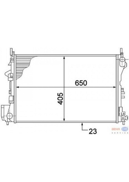 8MK376700-664 Radyatör Vectra C-Signum 1.6-1.8 16V 02 Ac Klimasiz Mek 650X405X23 8MK376771201 18051