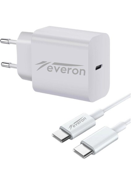 25W Hızlı Şarj Cihazı Typec Kablolu EVR001