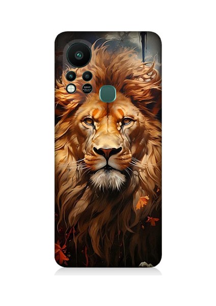 Infinix Hot 11S Uyumlu Yorgun Savaşçı Aslan Desenli Silikon Kılıf