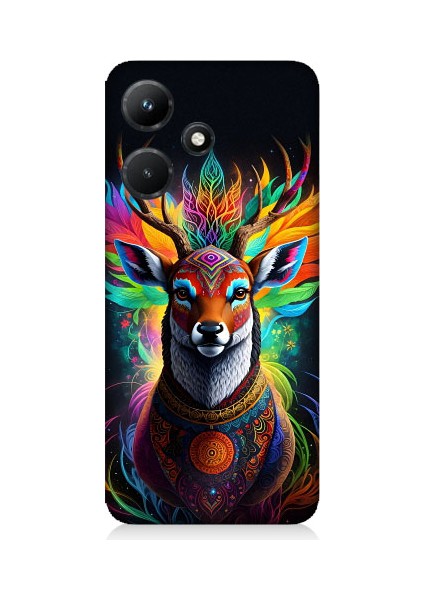 Infinix Hot 30I Uyumlu Mistik Ala Geyik Desenli Silikon Kılıf