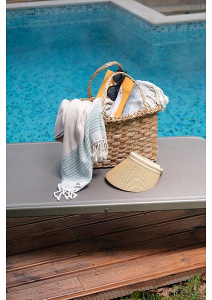 Luxury 2'li Takım %100 Pamuk Peştemal Plaj, Deniz, Spa Havlusu 90X170