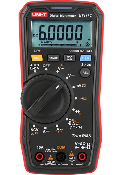 UT117C Yüksek Hassasiyetli True Rms Dijital Multimetre Ac/dc 600V 10A