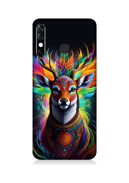 Infinix Hot 8 Mistik Ala Geyik Desenli Silikon Kılıf