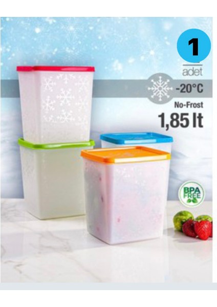 1,85 Lt No Frost Saklama Kabı, Derindondurucu Erzak Kabı -20 Derece