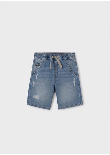Yazlık Erkek Denim Bermuda Şort - Mavi