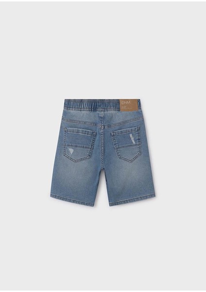 Yazlık Erkek Denim Bermuda Şort - Mavi
