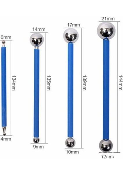 Marzipan Seti Metal 4lü Şeker Hamuru Şekillendirme Göz Modelleme Pasta Figür Çiçek Yapma Set
