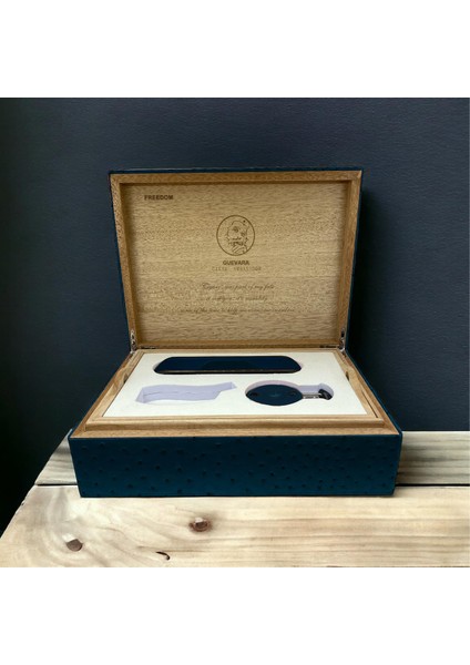 Guevara Deri Puro Kutusu Küllük ve Kesici Set Mavi 20S modelleri