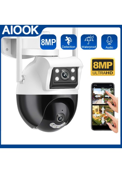 Yeni Nesil Dış Mekan Hareket Sensörlü Kablosuz 8mp Ultra Hd Güvenlik Kamerası Gece Görüş Su Geçirmez Akıllı Alarm Güvenlik Gözetim Dijital Kamera fiyatları