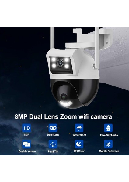 Yeni Nesil Dış Mekan Hareket Sensörlü Kablosuz 8mp Ultra Hd Güvenlik Kamerası Gece Görüş Su Geçirmez Akıllı Alarm Güvenlik Gözetim Dijital Kamera fırsatları