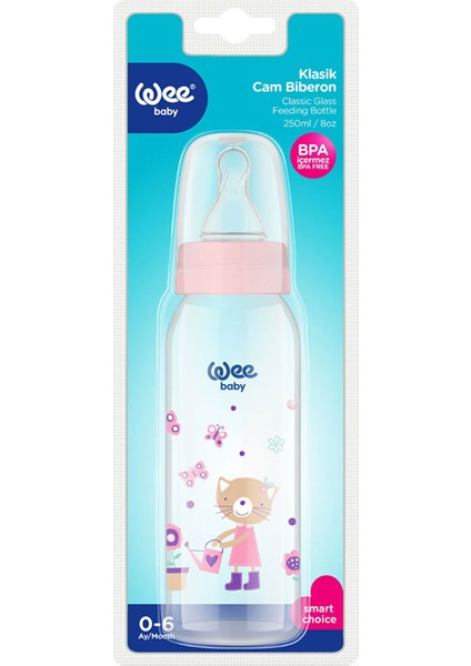 Wee Baby Klasik Cam Biberon 250 ml Beyaz