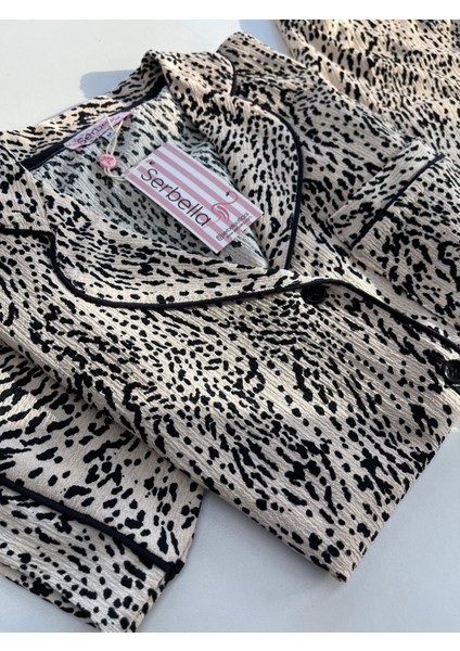 Animal Leopar Gömlek Pantolon Pijama Takımı