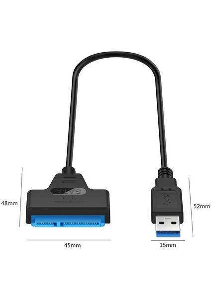 A4706 USB 3.0 Yüksek Hızlı 2.5 Inç Sata SSD ve HDD Harddisk Kablosu 50CM